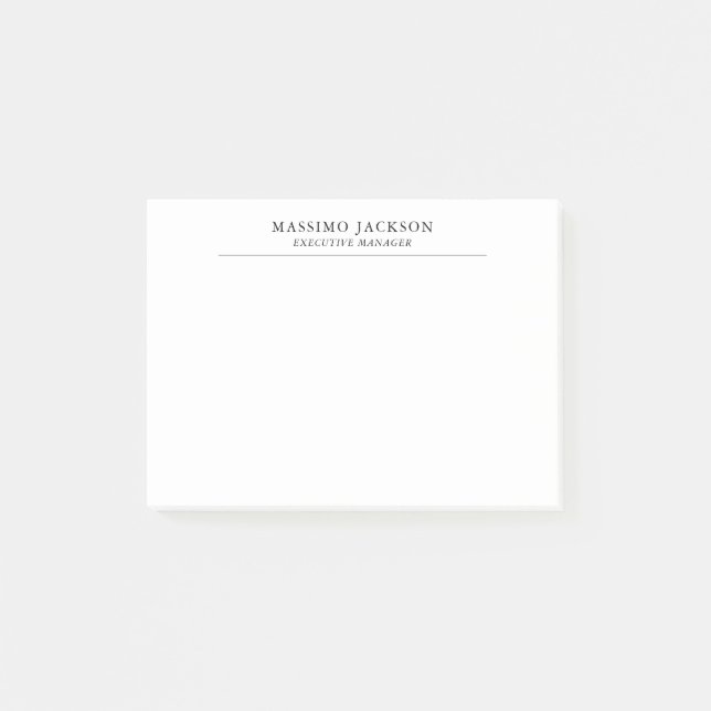 Post-it® Tendance Moderne Simple Noir & Blanc Professionnel (Devant)
