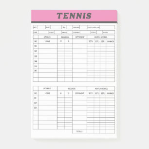 Post-it® Tennis Score Sheets -Notes de post-it du Pad de no