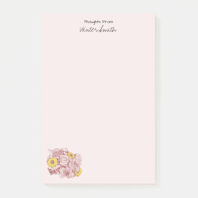 Post-it® Terra Cotta Bouquet Rose Extrait Daisy Personnalis (Devant)