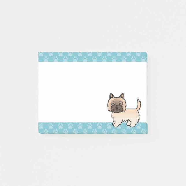 Post-it® Terrier Cairn Wheaten Dessin Animé Chien & Bordure (Devant)