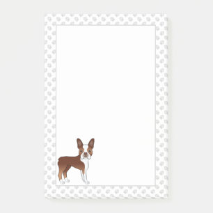 Post-it® Térrier de Boston rouge et blanc Dessin animé Chie