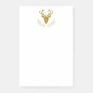 Post-it® Tête de cerf en forme texturée de faux papier d'or