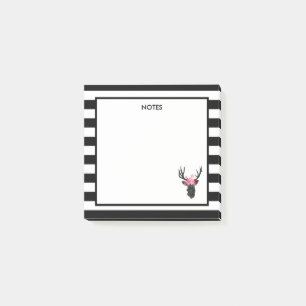 Post-it® Tête de cerf géométrique avec couronne florale