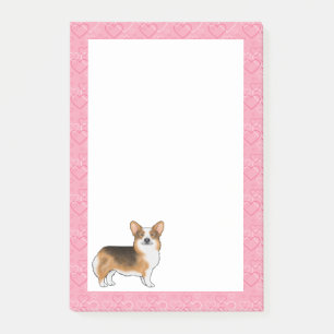 Post-it® Tête rousse Tri Pembroke Welsh Corgi Amour Rose