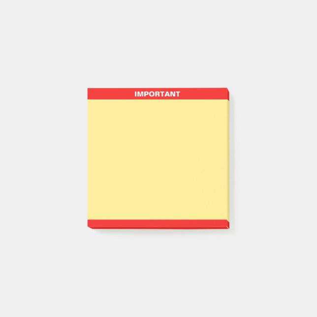 Post-it® Texte important personnalisé sur rouge et jaune (Devant)