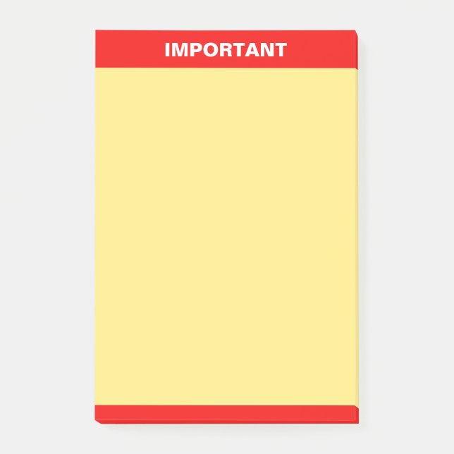 Post-it® Texte important personnalisé sur rouge et jaune (Devant)