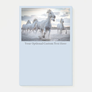 Post-it® Texte personnalisé Chevaux blancs