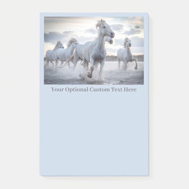 Post-it® Texte personnalisé Chevaux blancs (Devant)