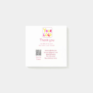 Post-it® texte Q R simple minimal ajoutez votre logo/dessin