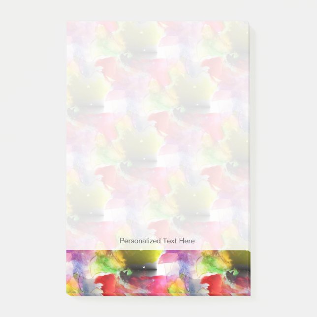 Post-it® Texture de conception rouge, aquarelle jaune (Devant)