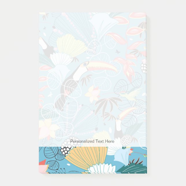 Post-it® Texture tropicale avec des toucans et des colibris (Devant)