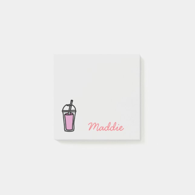 Post-it® Thé de lait Bubble Thé ado fille rose (Devant)
