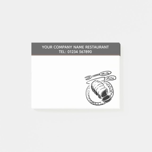 Post-it® Thème d'illustration du restaurant Roast Beef (Devant)