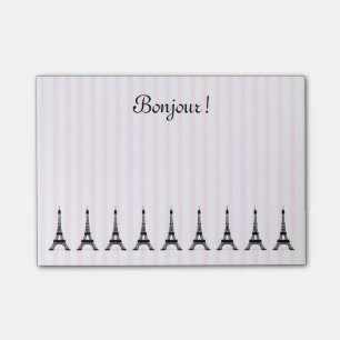Post-it® Thème rose élégant de Français de Tour Eiffel de