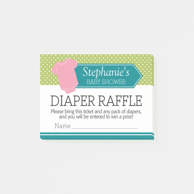 Post-it® Tickets de caleçon - Baby shower Jeu Rose fille (Devant)