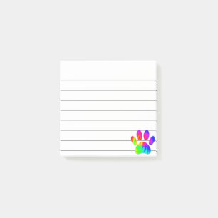 Post-it® Tie Dye Chien Empreinte de patte Graphic Lined 3x3