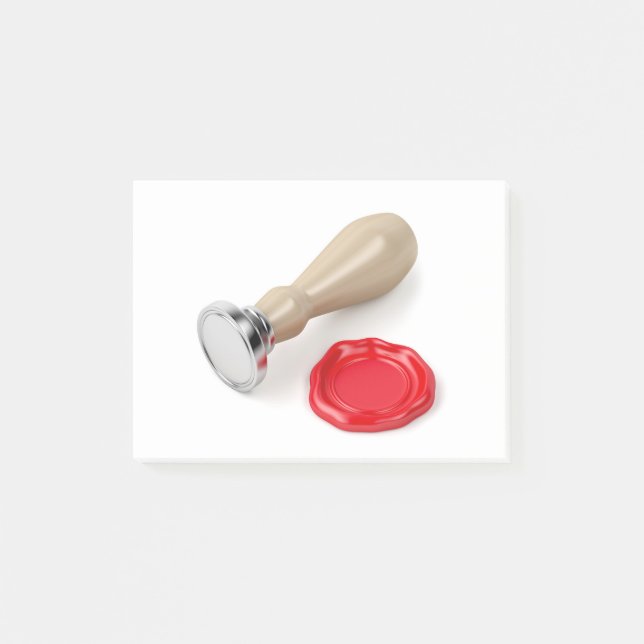 Post-it® Timbre personnel et sceau de cire rouge (Devant)