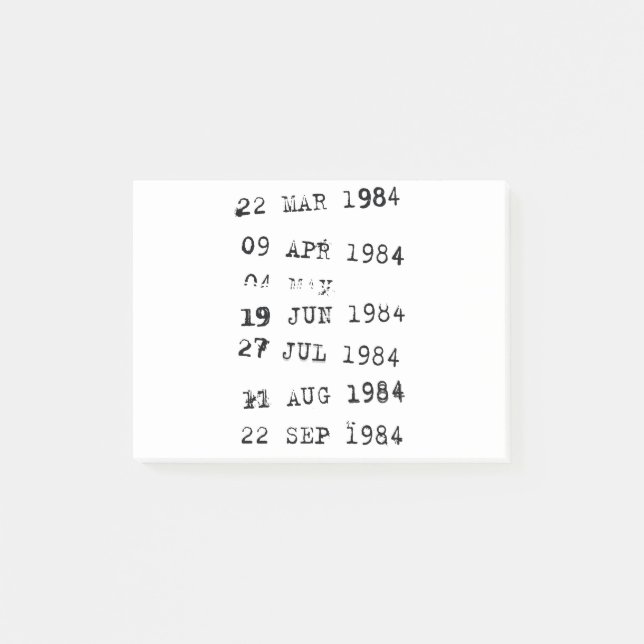 Post-it® Timbres de bibliothèque Date d'échéance 1984 (Devant)