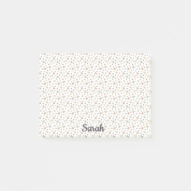 Post-it® Tiny Hearts Ajouter Nom Joli Office Cadeau (Devant)