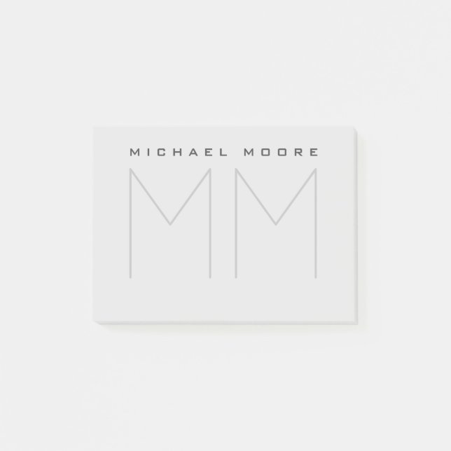 Post-it® Titre monogramme moderne minimaliste (Devant)