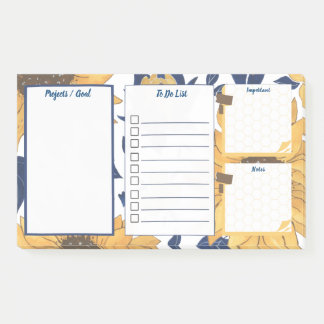 Post-it® To Do List Notes Original Flower Sunflowe