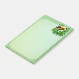 Post-it® Toco Toucan avec drapeau brésilien
