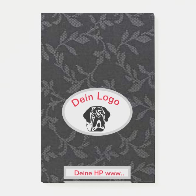 Post-it® Ton image Autocollant de logo Bulldog Mastiff (Devant)