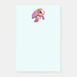Post-it® Tortue de mer rose Whimsical & mignon