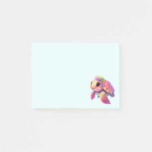 Post-it® Tortue de mer rose Whimsical & mignon