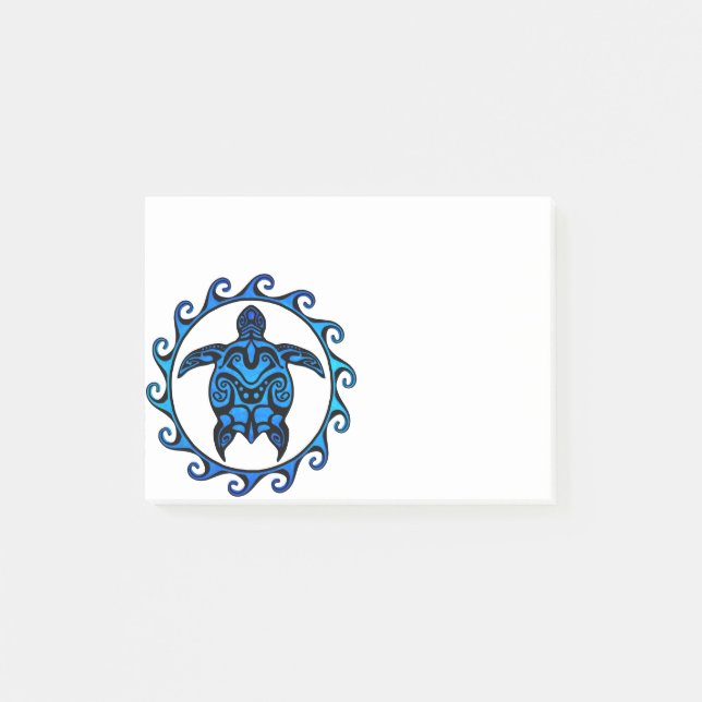 Post-it® Tortue tribale bleue Sun (Devant)