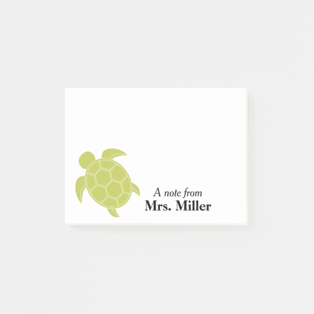 Post-it® Tortue verte personnalisée (Devant)