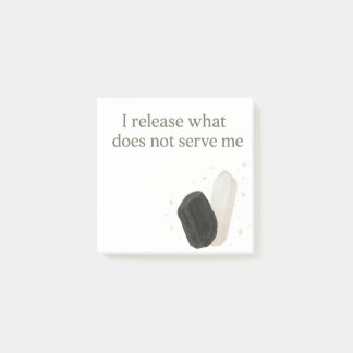 Post-it® Tourmaline Noire & Selenite Crystal Affirmation