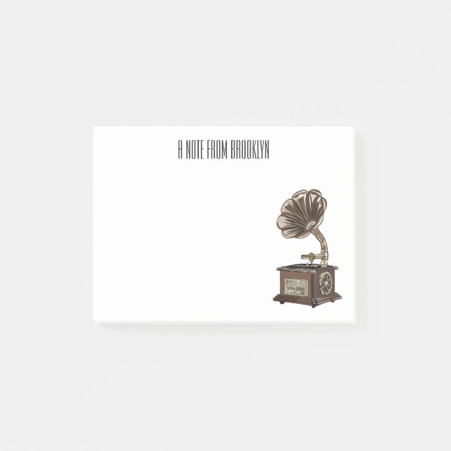 Post-it® Tourne-disque dessin animé (Devant)