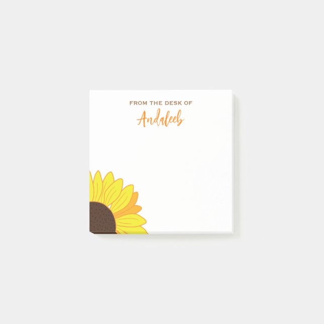 Post-it® tournesol customisé (Devant)