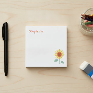 Post-it® Tournesol fantaisiste avec nom personnalisé