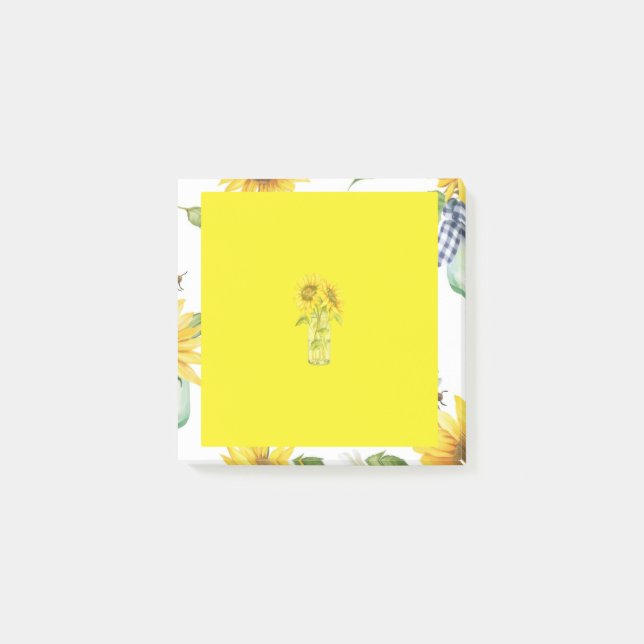 Post-it® Tournesol jaune clair Vase (Devant)