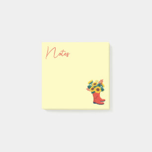 Post-it® Tournesols de printemps et bottes de pluie