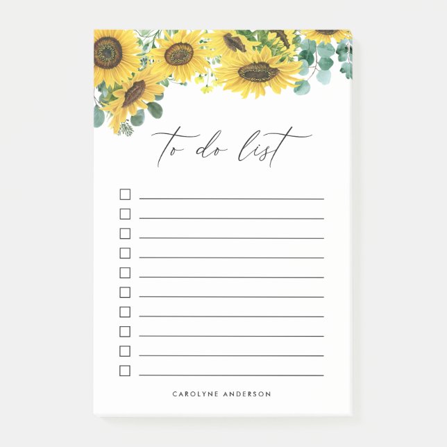 Post-it® Tournesols rustiques et Eucalyptus Personnalisé (Devant)