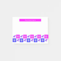 Tourterelle Chien & Paw Hot Rose & Blue Silhouette
