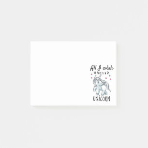 Post-it® Tout ce que je souhaite est une licorne
