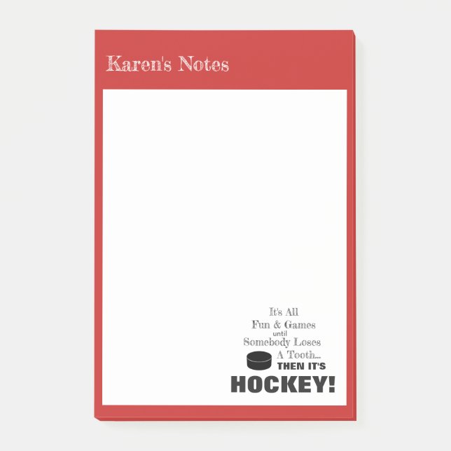 Post-it® Tout est amusant & jeux...puis c'est HOCKEY ! (Devant)