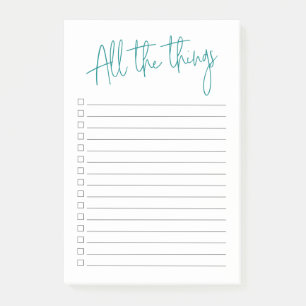 Post-it® Toutes les choses Turquoises avec les cases à coch