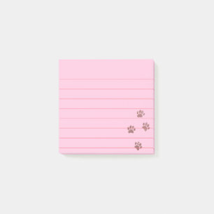 Post-it® Traces Paw Chien Rose Perturbées 3x3