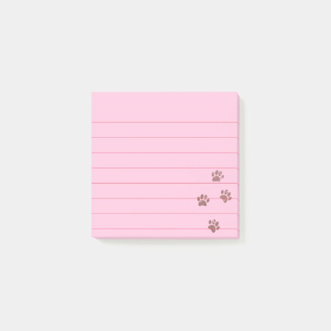Post-it® Traces Paw Chien Rose Perturbées 3x3 (Devant)