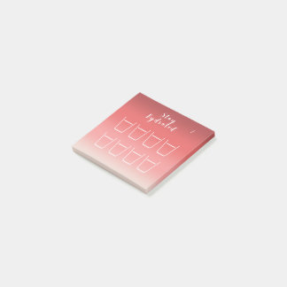 Post-it® Tracker à eau dorée rouge rose pâle