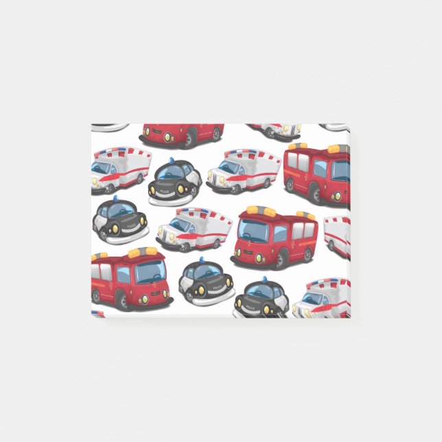 Post-it® Transport de police, ambulance et pompiers. (Devant)