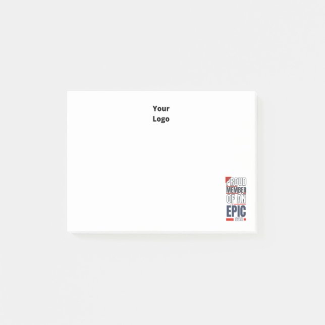 Post-it® Travail d'équipe sur mesure du logo de l'entrepris (Devant)