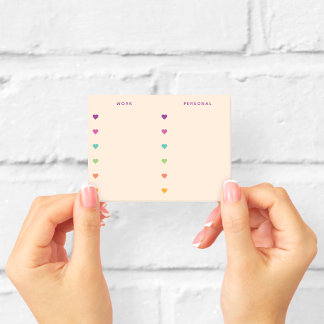 Post-it® Travail | Liste de vérification de cœurs colorés p