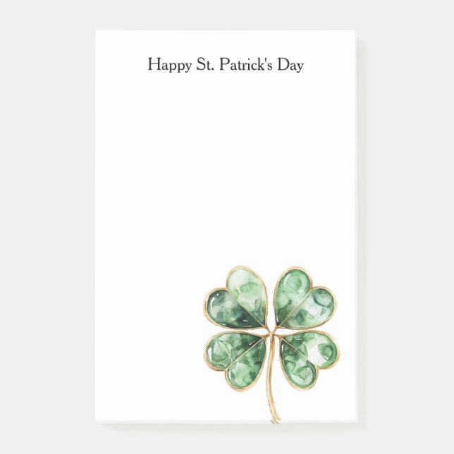 Post-it® Trèfle Vert Or Saint-Patrick (Devant)