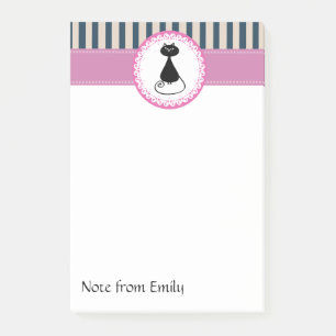 Post-it® Trendy mignon caricature fille drôle chat noir